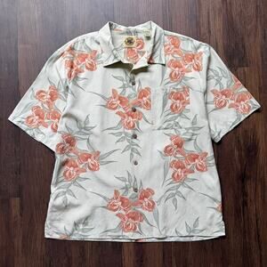 Pusser’s West Indies Silk Blend Floral Shirt Men’s Size L Tropical